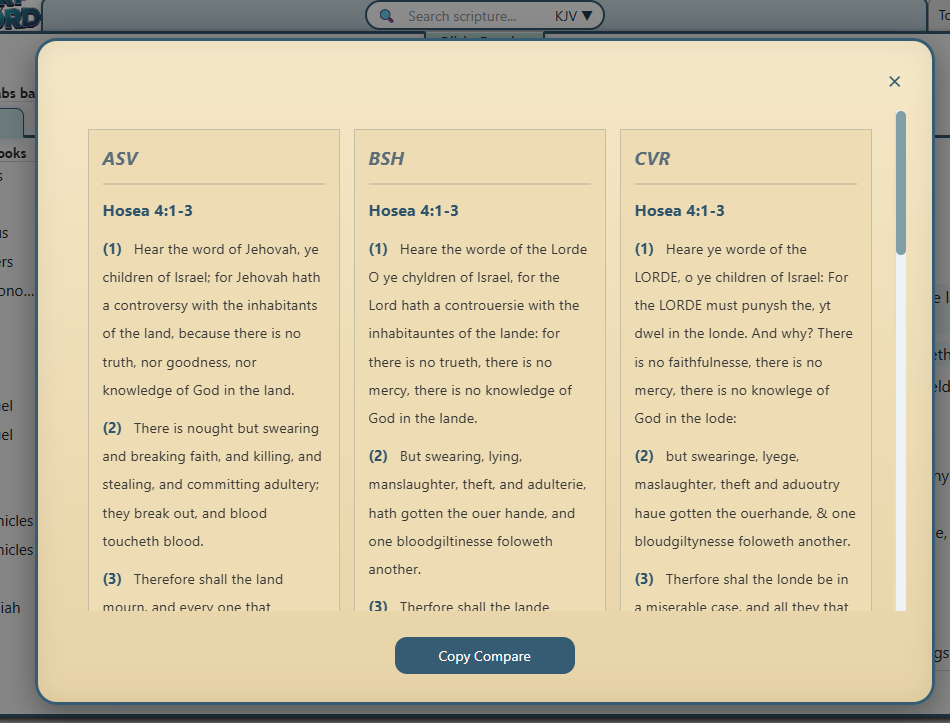 Bible translation comparison preview